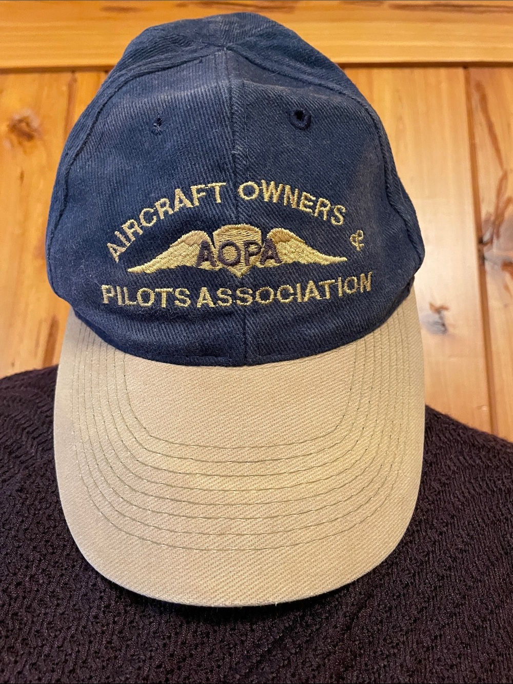 Vintage  aircraft owners pilots association Two-Tone Baseball Cap - Navy & Tan